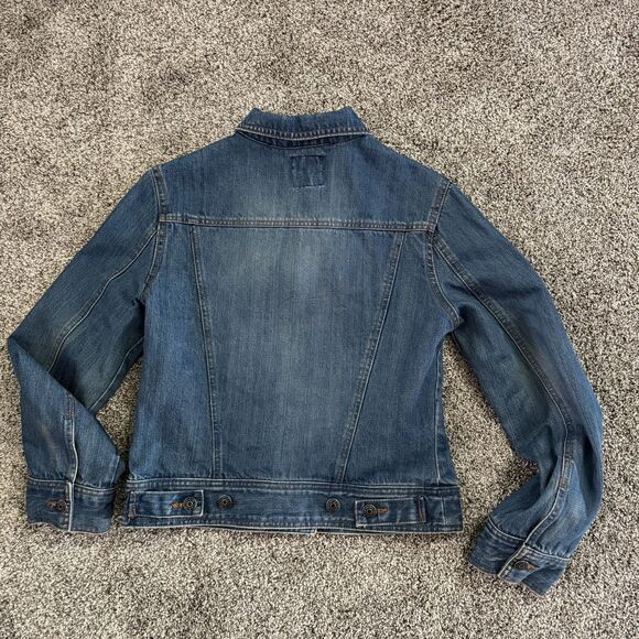 The Limited Denim Jean Jacket Blue Cotton Long Sleeve Women’s Size Medium - Picture 10 of 14